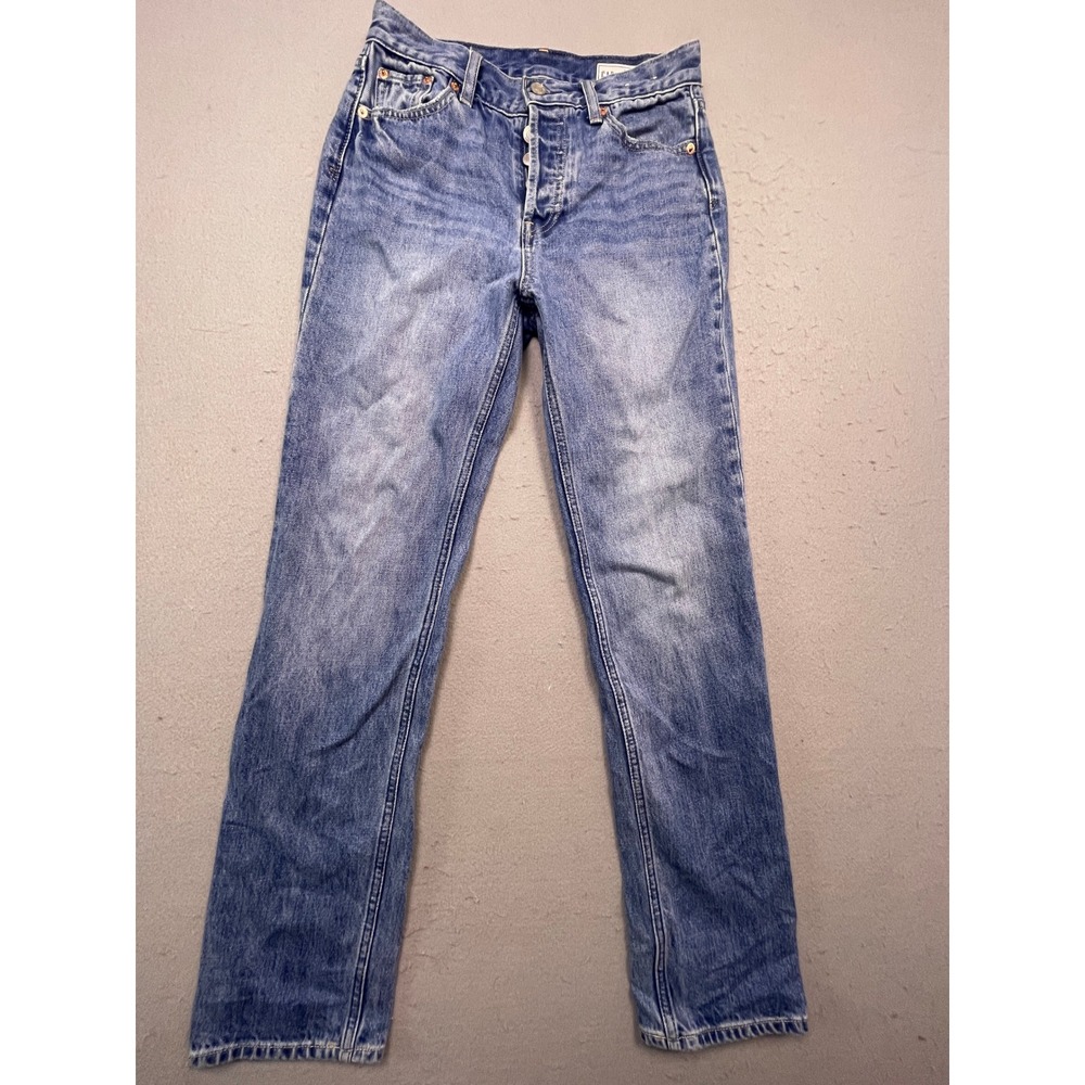GAP 90s Straight High Rise Denim Medium Indigo 25 0R Womens